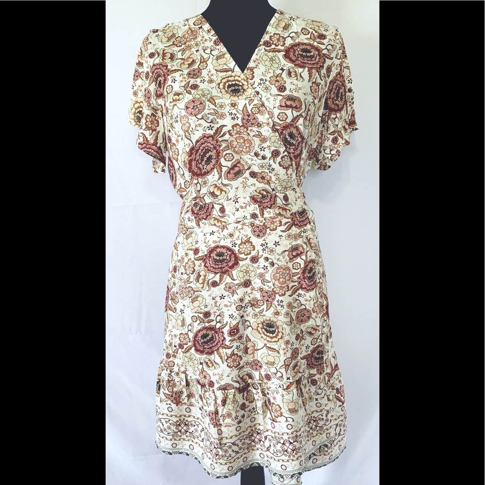 Boho floral wrap dress